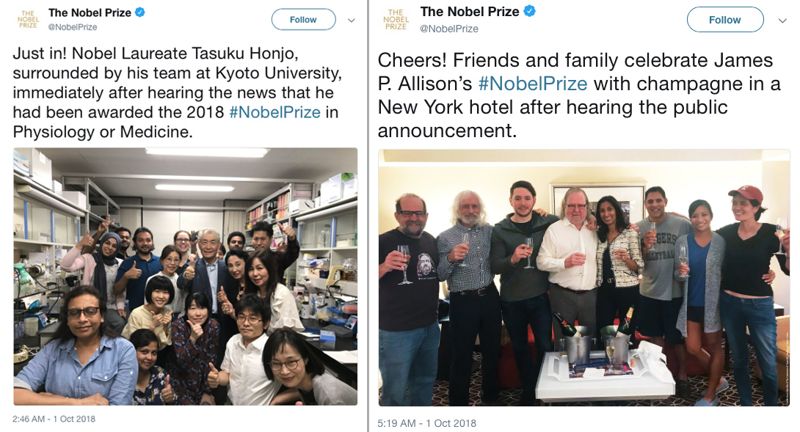 Các nhà miễn dịch học ung thư giành giải Nobel Y học Các nhà miễn dịch học ung thư giành giải Nobel Y học